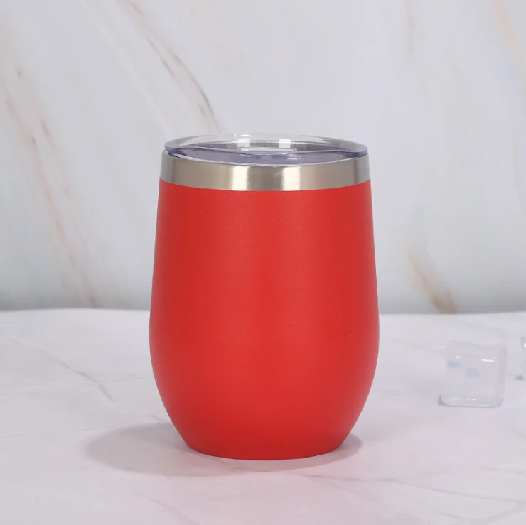 

Kids 6oz Stainless Steel Reusable Double Wall 8oz Vacuum Thermos Mug Metal Egg Shape Tumbler Cup With Slide Lid and Straw, Customized color
