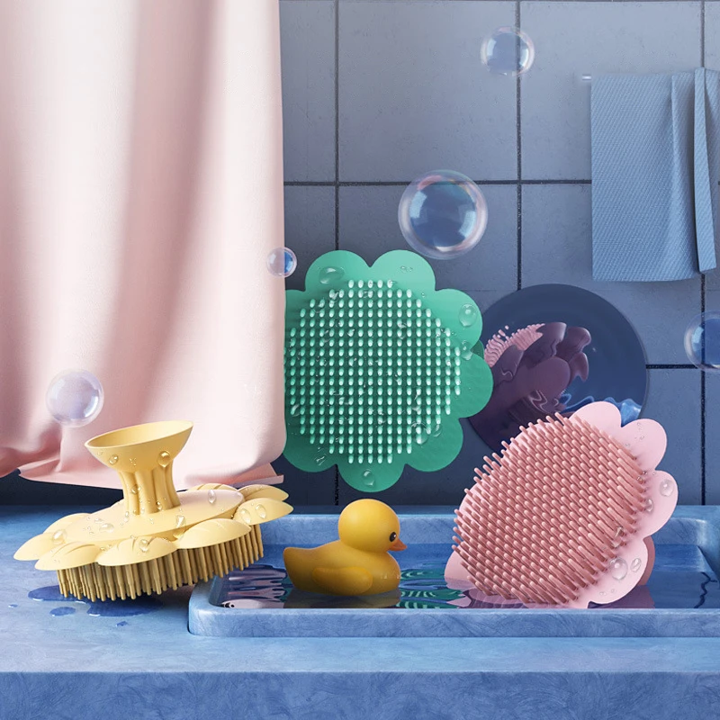 

Baby Scalp Shampoo Brush Children Silicone Bath Super Soft Brush Shampoo Hair Brush