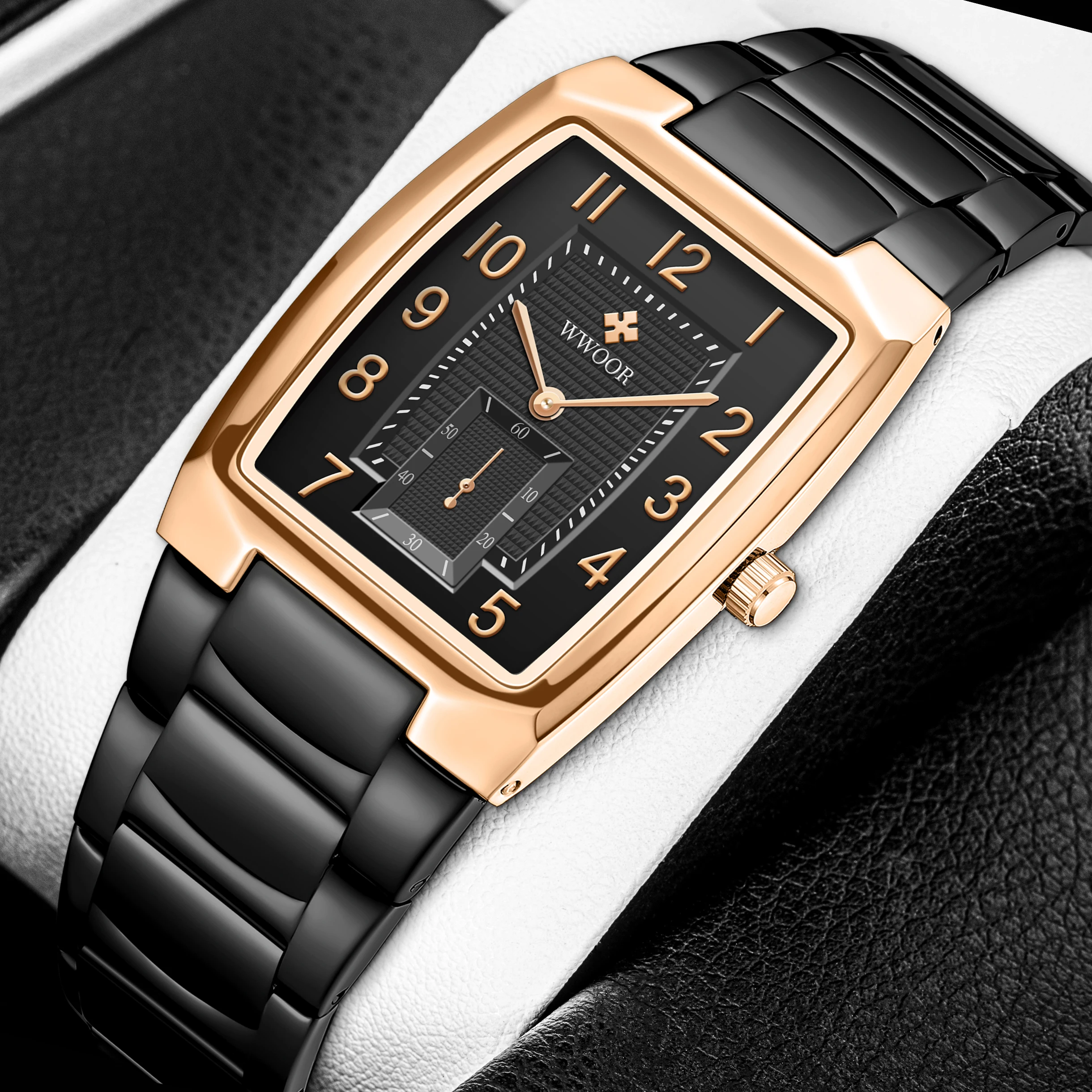 

Fashionable Man Watch Number Dial Steel Waterproof Watches quartz Wholesale, 6 color