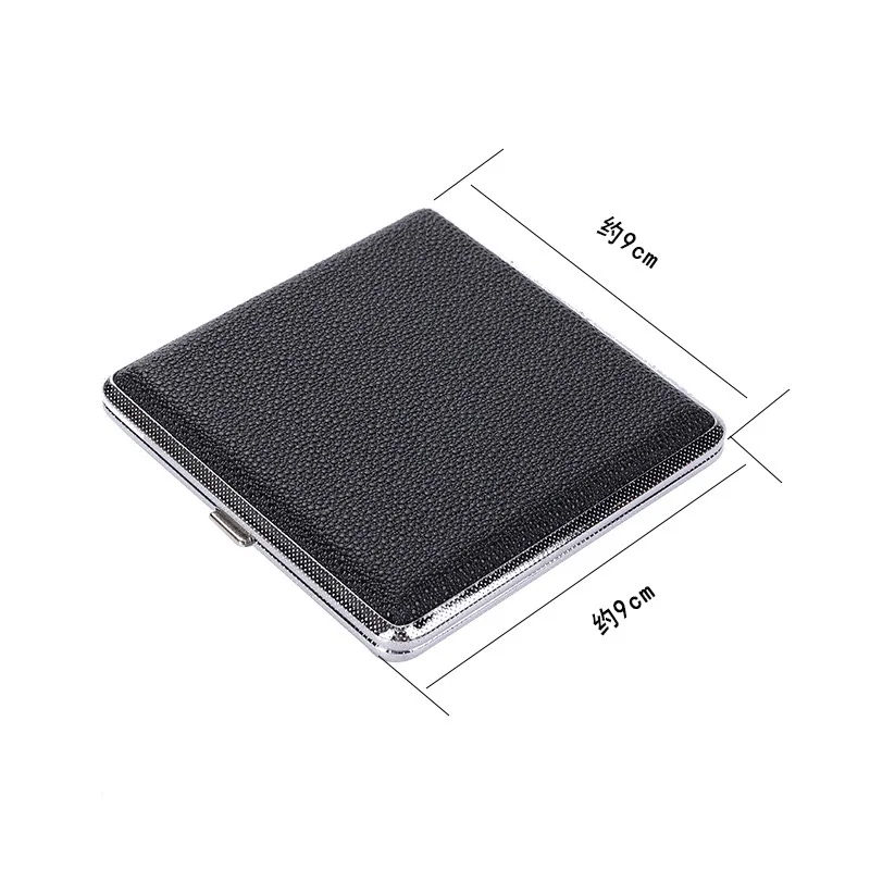 

Wholesale leather Cigarette Case Size 9*9cm Cigarettes Tobacco Storage metal box