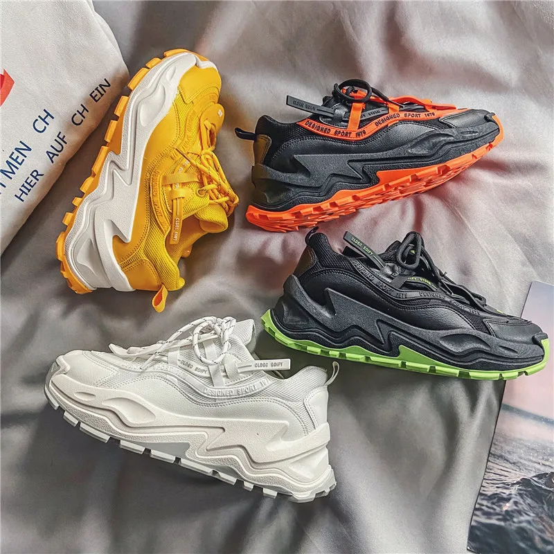 

2021 New Styles Trendy Designer Men's Lightweight Soft Stylish Thick Sole Athletic Fashion Sports Streetwear Sneakers Shoes