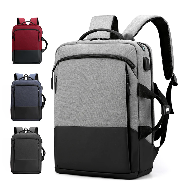 

USB charging port waterproof durable nylon fabric leisure work travel laptop backpack