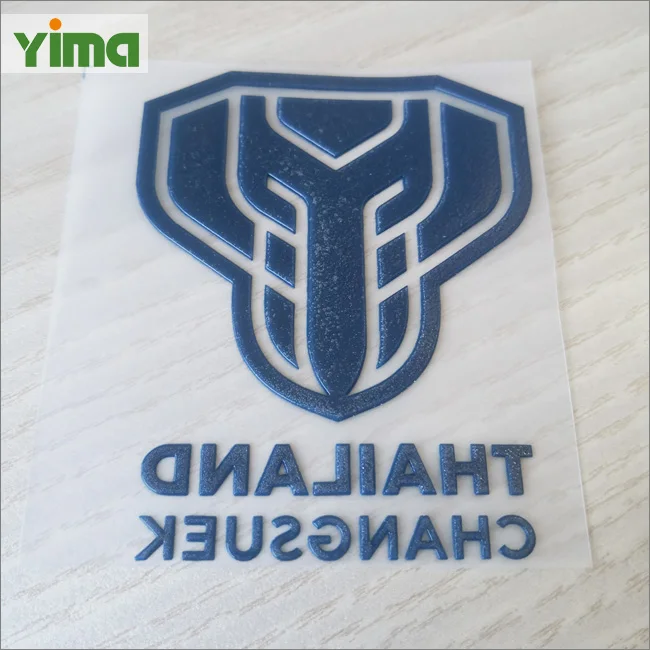 

Custom iron on heat press LOGO label printing 3D rubber PVC silicone thermal heat transfer patch for t shirt