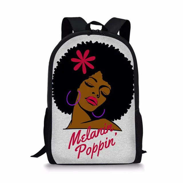 

School Bags for Girls Black Girls Magic Melanin Poppin Children Backpacks Teenager Schoolbag for Students Bookbag, Customized