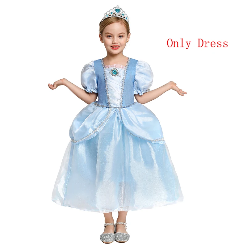 

Anna Elsa 2 Girls Dress Halloween Party Princess Cosplay Costume Kids Snow White Jasmine Unicorn Belle Dress Up Clothing, Picture show