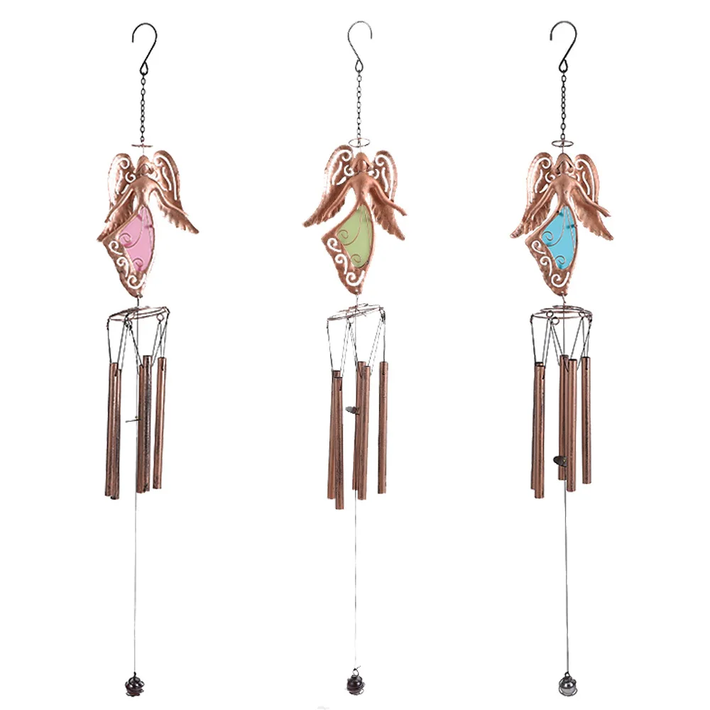 

EE037 Luminous 5 Aluminum Tubes Windchimes Decoration Angel Fairy Pendant Outside Yard Hanging Decor Luminous Grow Wind Chimes