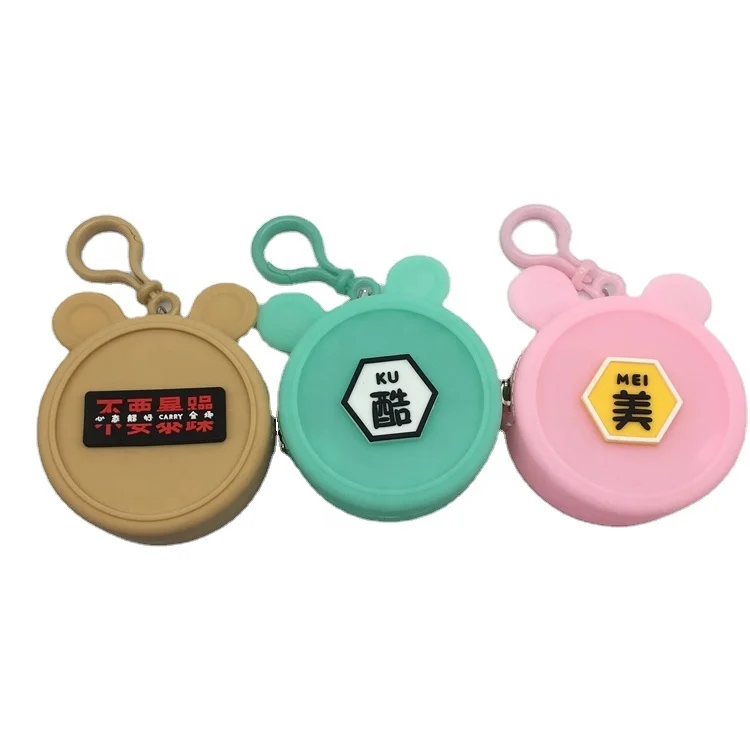 

OKSILICONE Mini Silicone Coin Purse With Zipper Waterproof Personalized Text Card Package Silicone Rubber Backpack Coin Purse, Green/pink/khaki/or customized