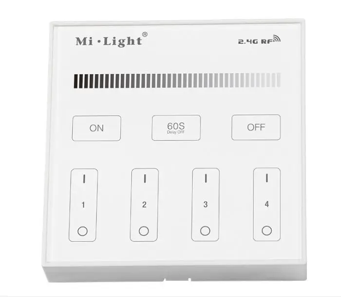 

Miboxer T1 Single Color 4-Zone Smart Panel Remote AC90-110V/AC180-240V RF Wireless Brightness Dimming