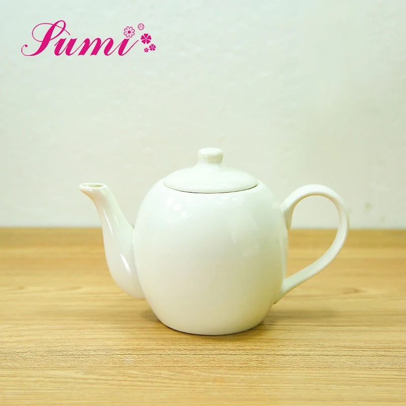 

Chinese made Restaurant hotel used 1000ml chaozhou white ceramic coffee tea pot, As the picture shown