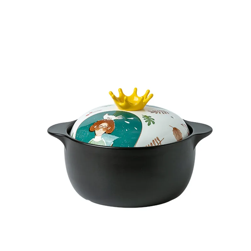 

HY Japanese fairy tale forest cartoon casserole gas stove universal kitchen art ceramic saucepan