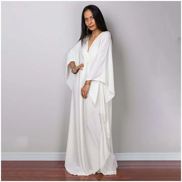 

Kimono Beach Wholesale New Arrive Women Plus Size Solid Color Handmade Tunics Robe de Kaftan Beach Kimono for Swimwear Cover