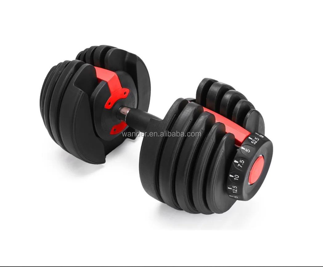 

Wander Fashion Hot Selling Adjustable Dumbbell Set 24KG Gym Equipment 40KG Dumbbell Weights Adjustable Dumbbell, Black+red