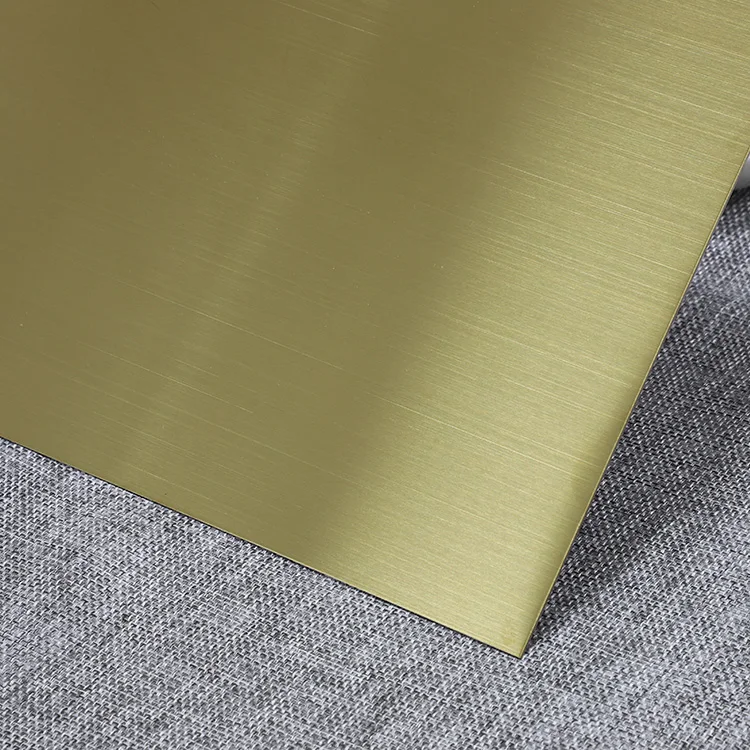 
201 304 316l Gold Metal Hairline Brushed Finish Stainless Steel Sheet 