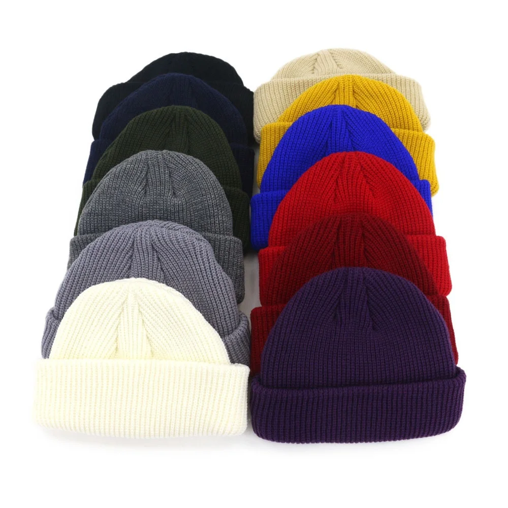 Wholesale Fashion Winter Trawler Beanie Caps Men Unisex Warm Knitted Cuffed Beanies Hats