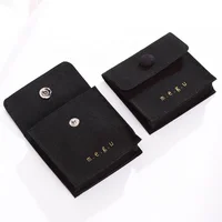 

PandaSew 8*8 cm Custom Logo Luxury Microfiber Envelope Earring Packaging with Botton Closure Jewelry Pouch