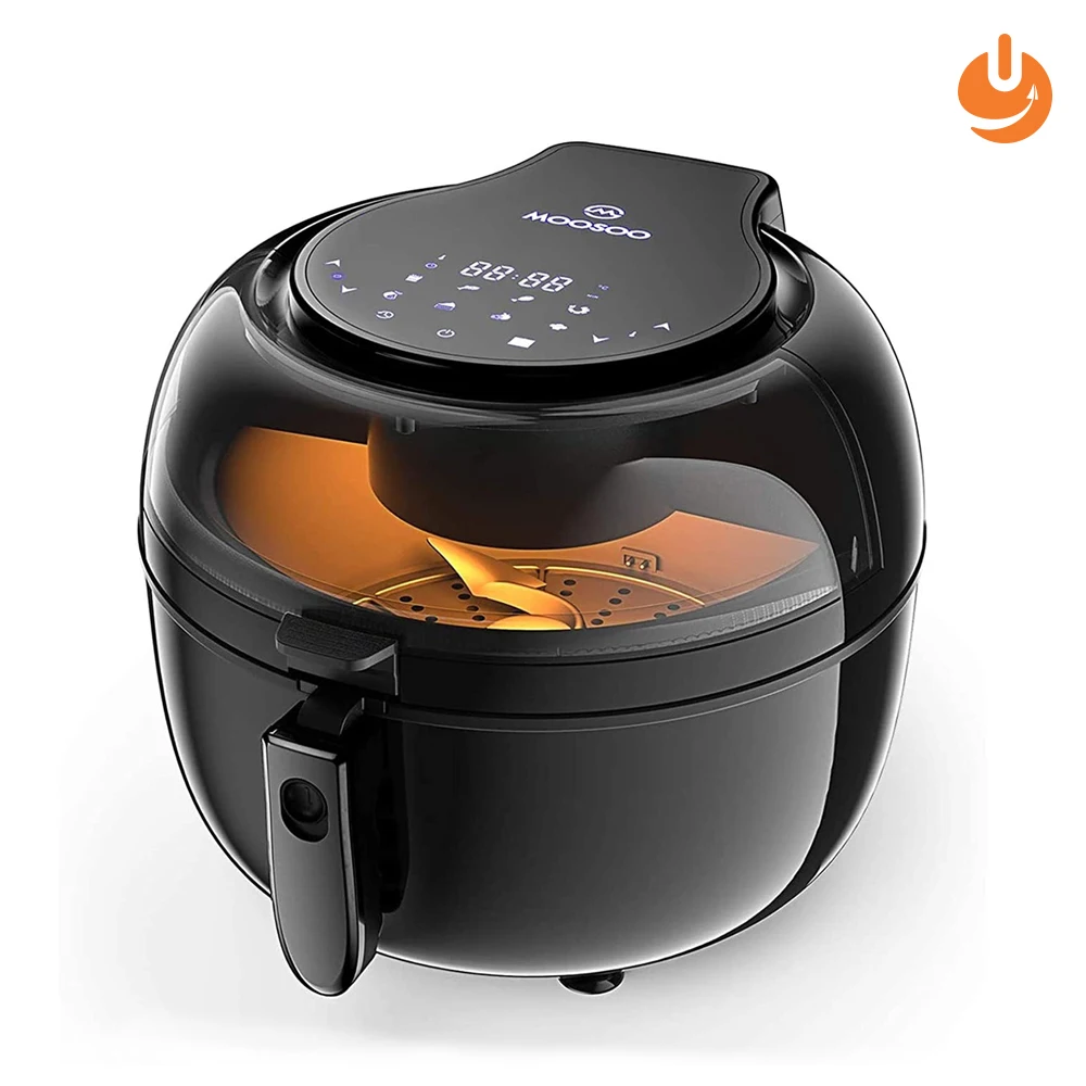 

MOOSOO Air Fryer, 7QT Air Fryer Oven for Oil-Less Air Frying Cooking, 8-in-1 Air Fryer with Digital LED Touchscreen & Visualized, Black