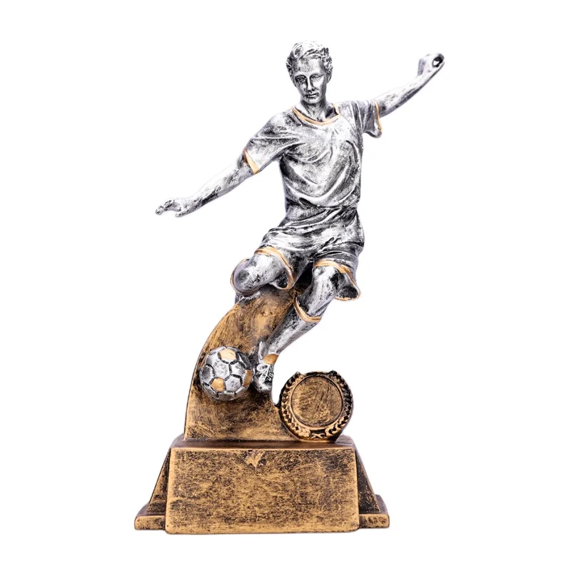 

New Arrive Various Designs Sports Resin Trophy Basketball Football Award For Custom Logo Etching