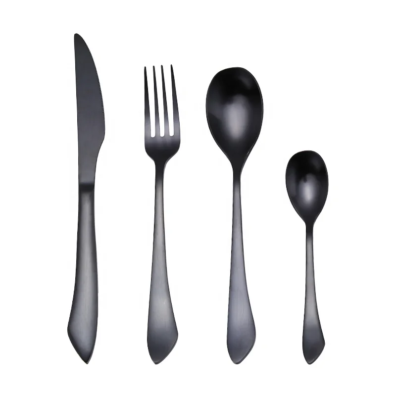 

Restaurant PVD black flatware 18/0 stainless steel cutlery set, Customized