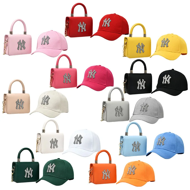 

2021 Trendy Two Piece Women Purses Ny Hat And Purse Set Hand Bags Ladies Handbags For Women Bags Handbags, Multi colors