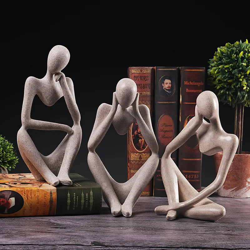 

Hot Sale European character creative sculpture thinker model living room study office resin home decoration