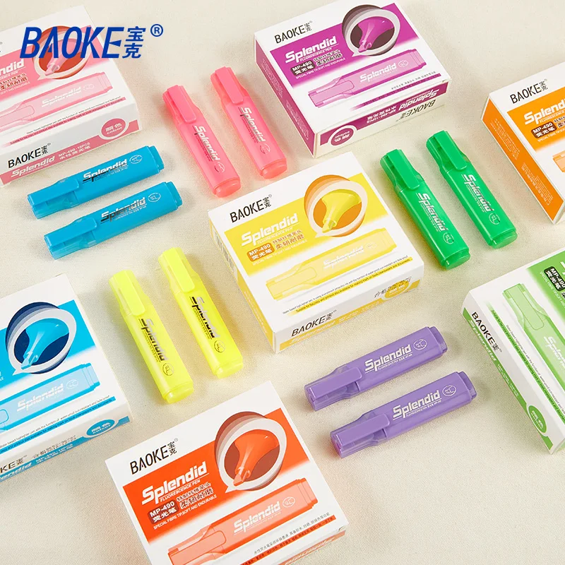 Rainbow Rechargeable Highlighter Pen,5 Color Set Red Highlighter Marker