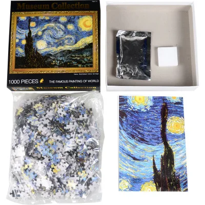 

1000 pcs For Adults Starry Night Famous Painting Jigsaw Puzzle Large Size Puzzles For Adults Intellectual Game Learning Toys