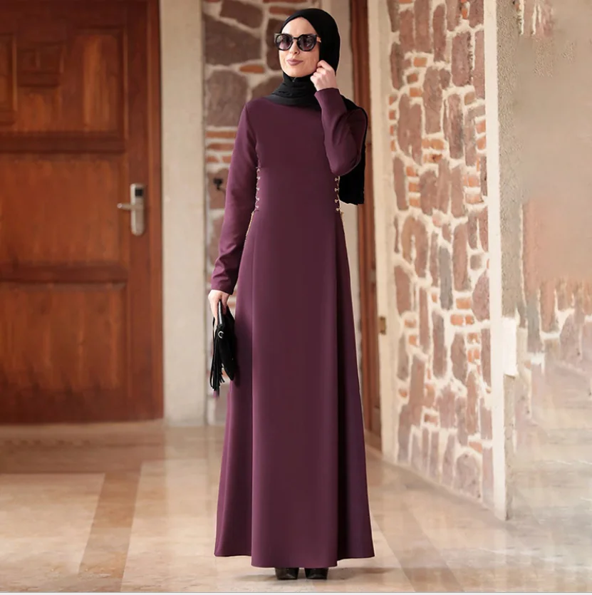 

2020 New Muslim Clothing Long Sleeve Dress Middle Eastern Islamic Muslim Dress Women