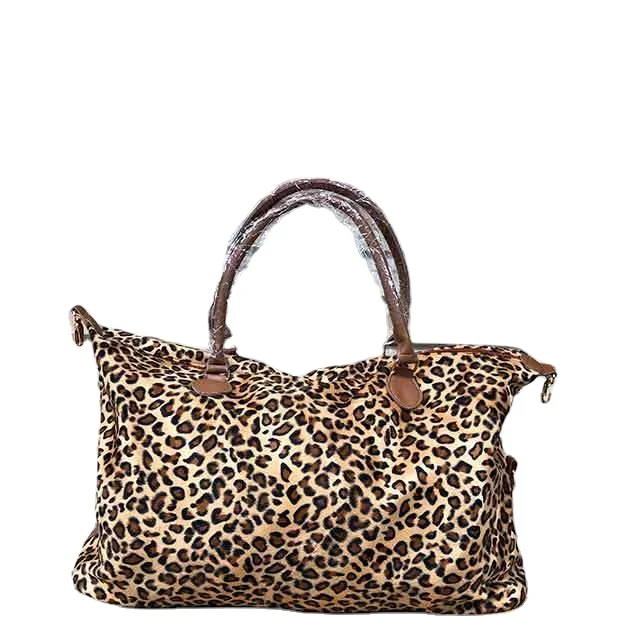 

RTS Large-capacity Plaid Cow Leopard Women's Weekender Travel Bag