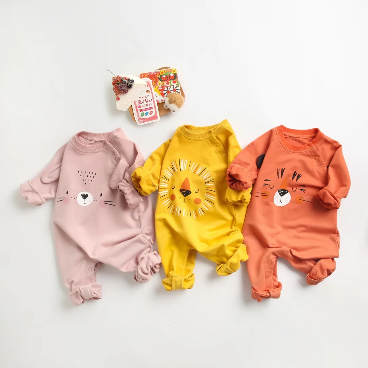 

Baby Long Sleeve Lion Jumpsuit Autumn Winter Toddler Print Newborn Rompers, Picture