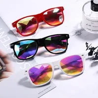 

Hot Selling Cheap Price Kaleidoscope Glasses Fashion Party Night Show Colourful Mosaic Sunglasses With Rivet