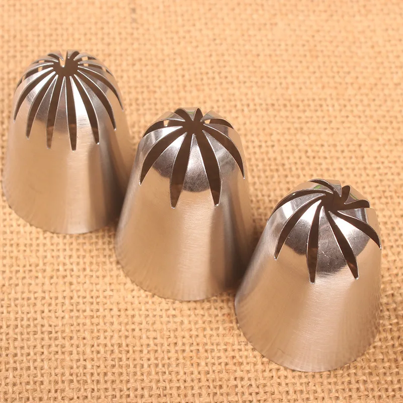 

8 jag 3pcs set butter cookie decorating nozzle stainless steel cake decoration DIY baking tools, As picture