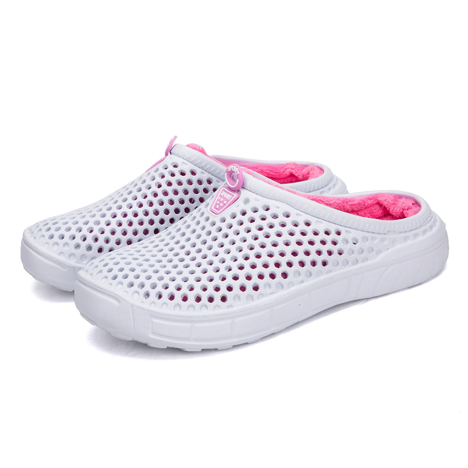 

Men Women Household Warm Clog Slippers Cotton Plush Indoor Fluff Non-Slip Elderly Slides, Solid color