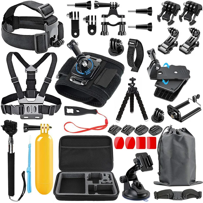 

56-in-1 action camera Accessories Kit for GoPro Hero8 7 Black/GoPro/Hero6 5 Session/Hero4 3+ 2 1 Black/Hero