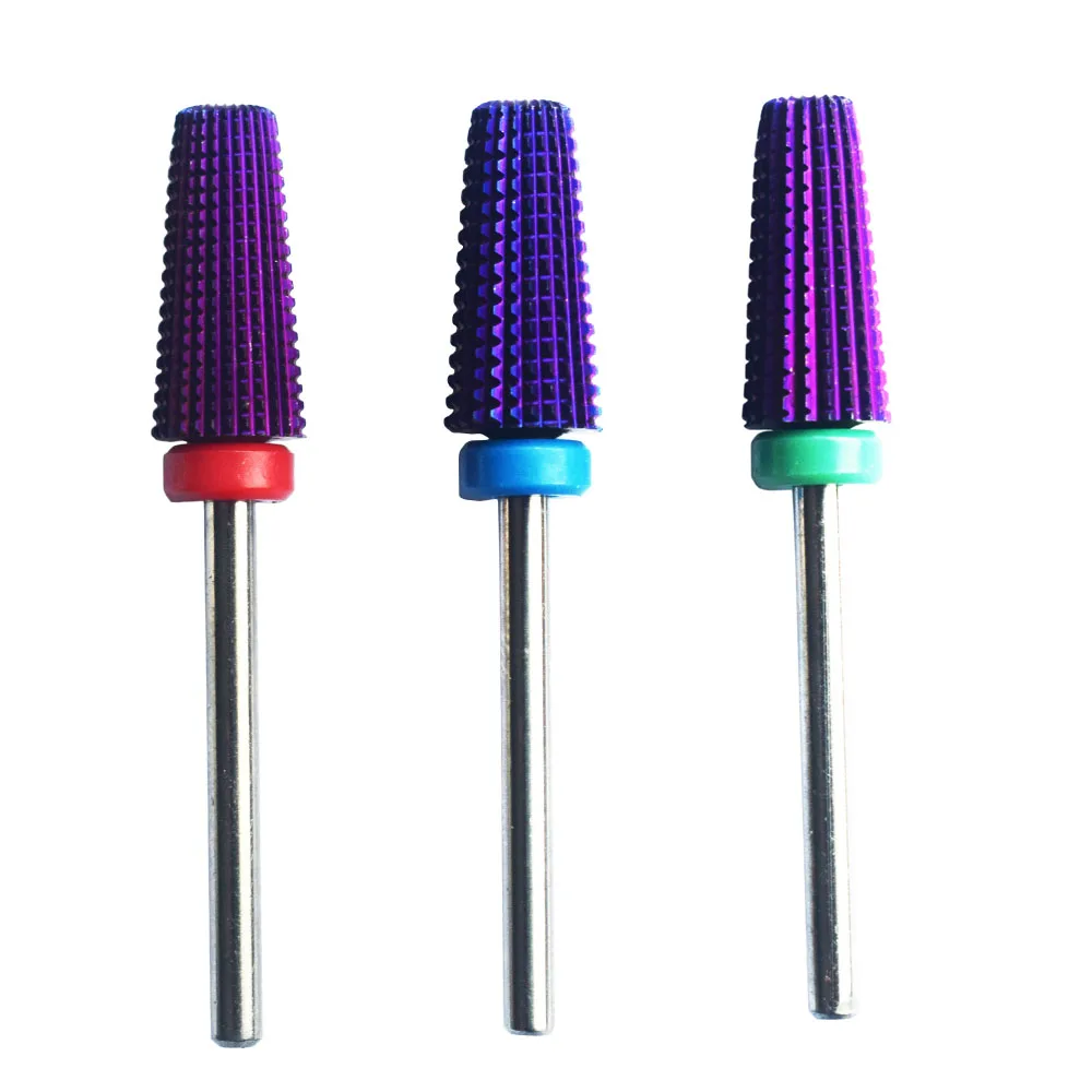 

5 in 1 Drill Tool 3/32" Purple Gold Silver Tungsten Carbide Bit Nail Parts Remove Gel Nail Electric File Nail Drill Bits