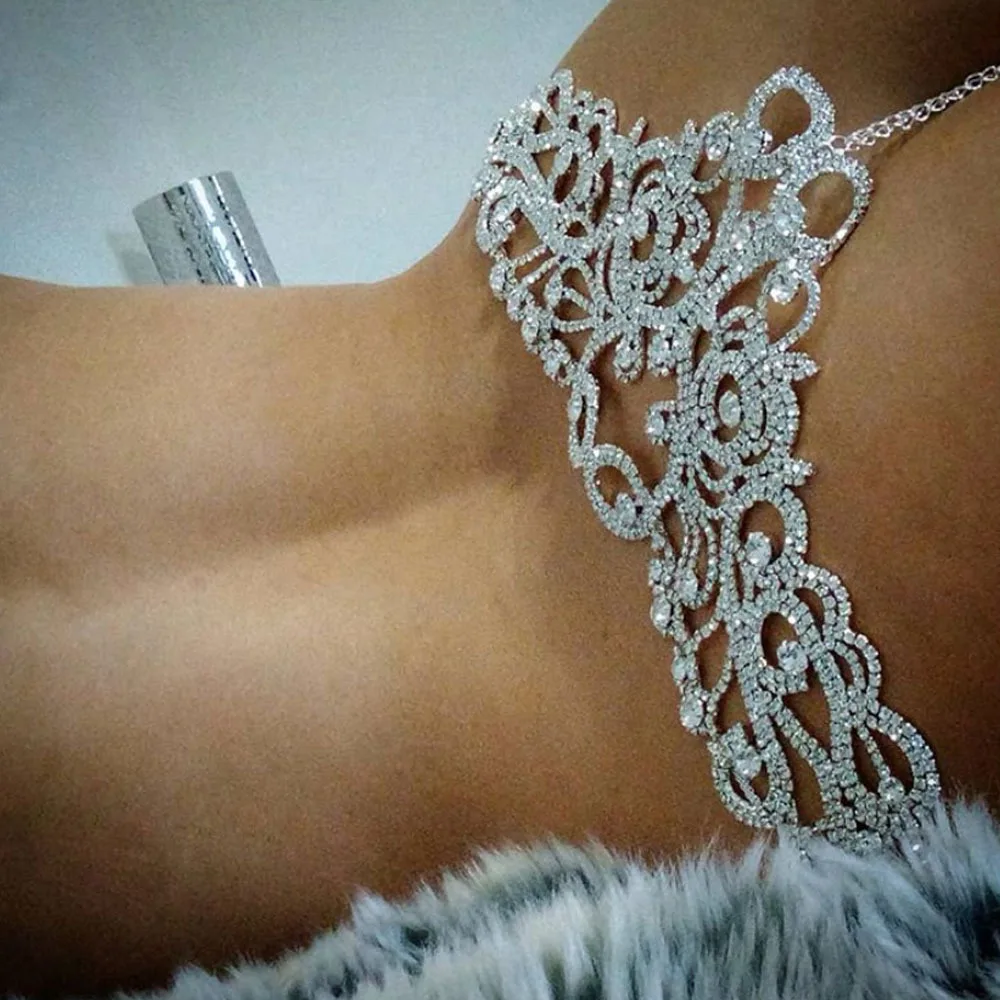

HOVANCI High Quality Sexy Shiny Diamond Hollow Flower Underwear Body Chain Crystal Flower Thong Bikini Chain