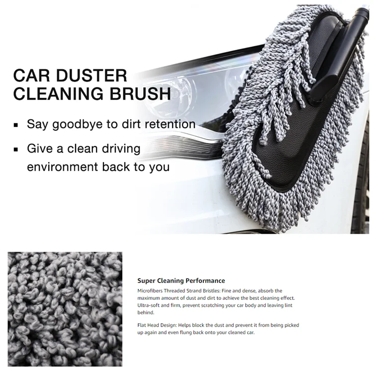 Car Duster Car Cleaning Kit Interior Duster and Exterior Duster with Extendable Handle