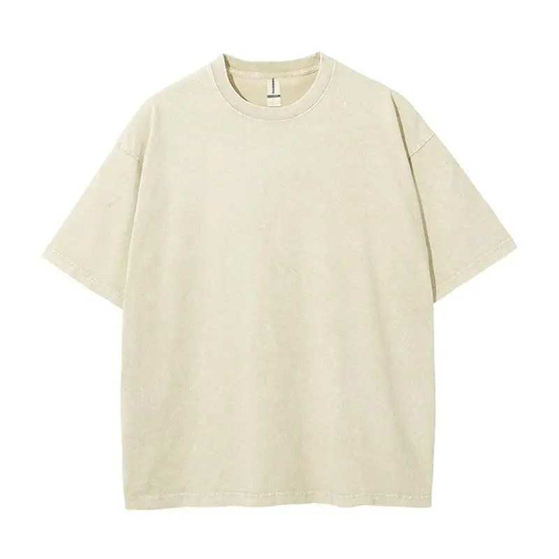 Rightdo Unisex Acid Pattern Oversized Washed Vintage T Shirts 250GSM 100% Cotton Sun Faded Custom Print Oversized Blank Tshirt