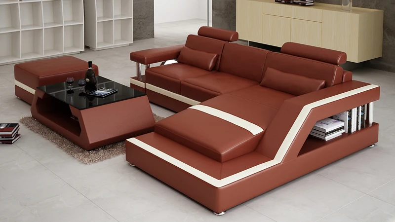 On sales Custom made Color Living room sets Modern sofa Genuine leather sofa