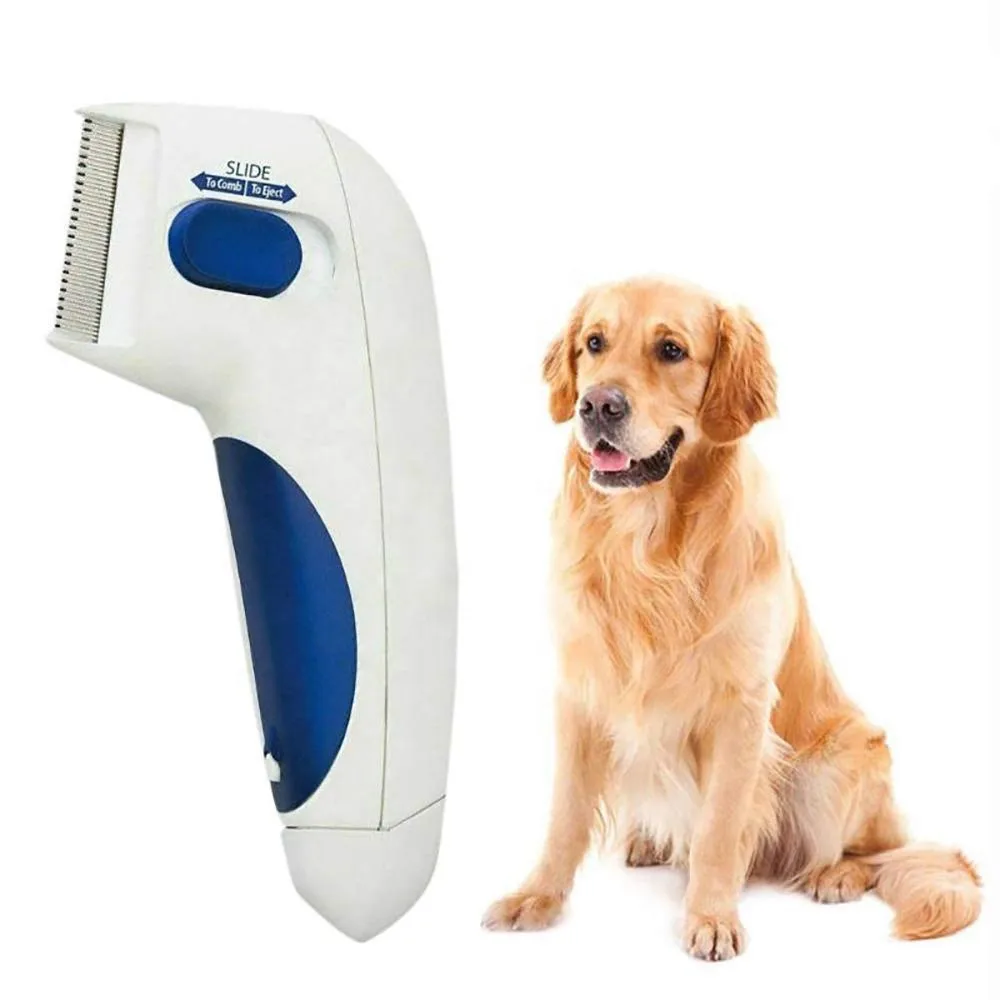 

Pet cleaning & grooming products electric mites Tick remover lice comb, White