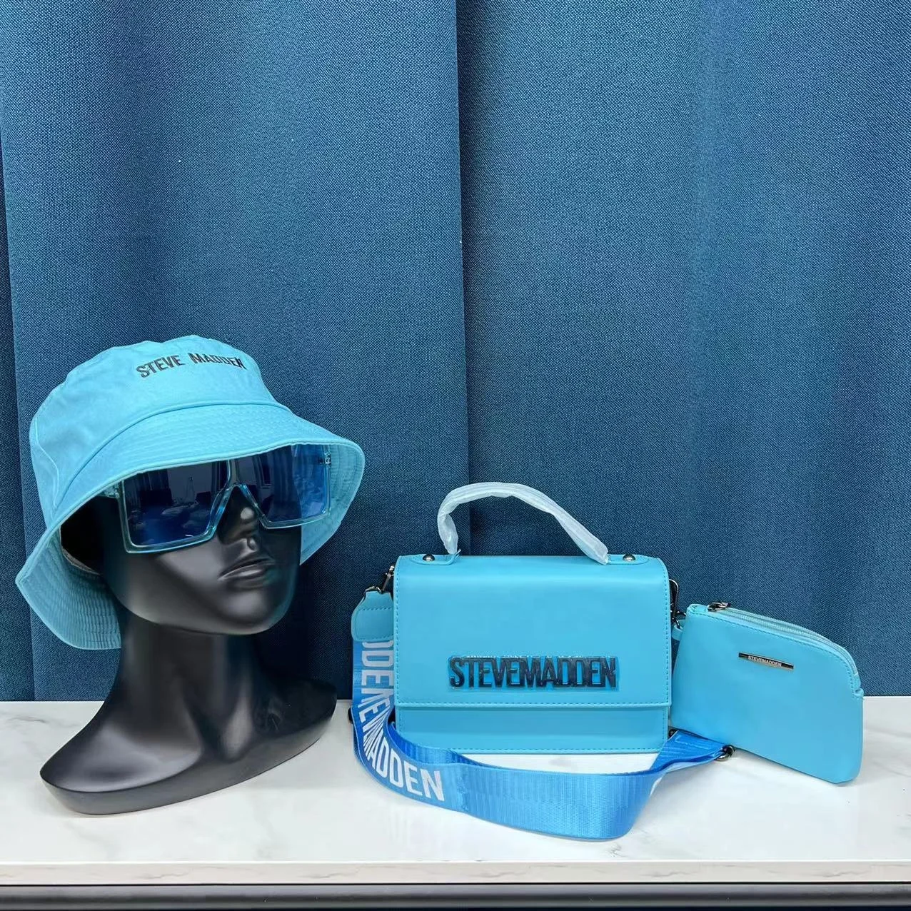 

Designer Sunglasses Bucket Hats and Purses Set Steve Madden Bags Women Handbags Ladies Luxury Purses 2022