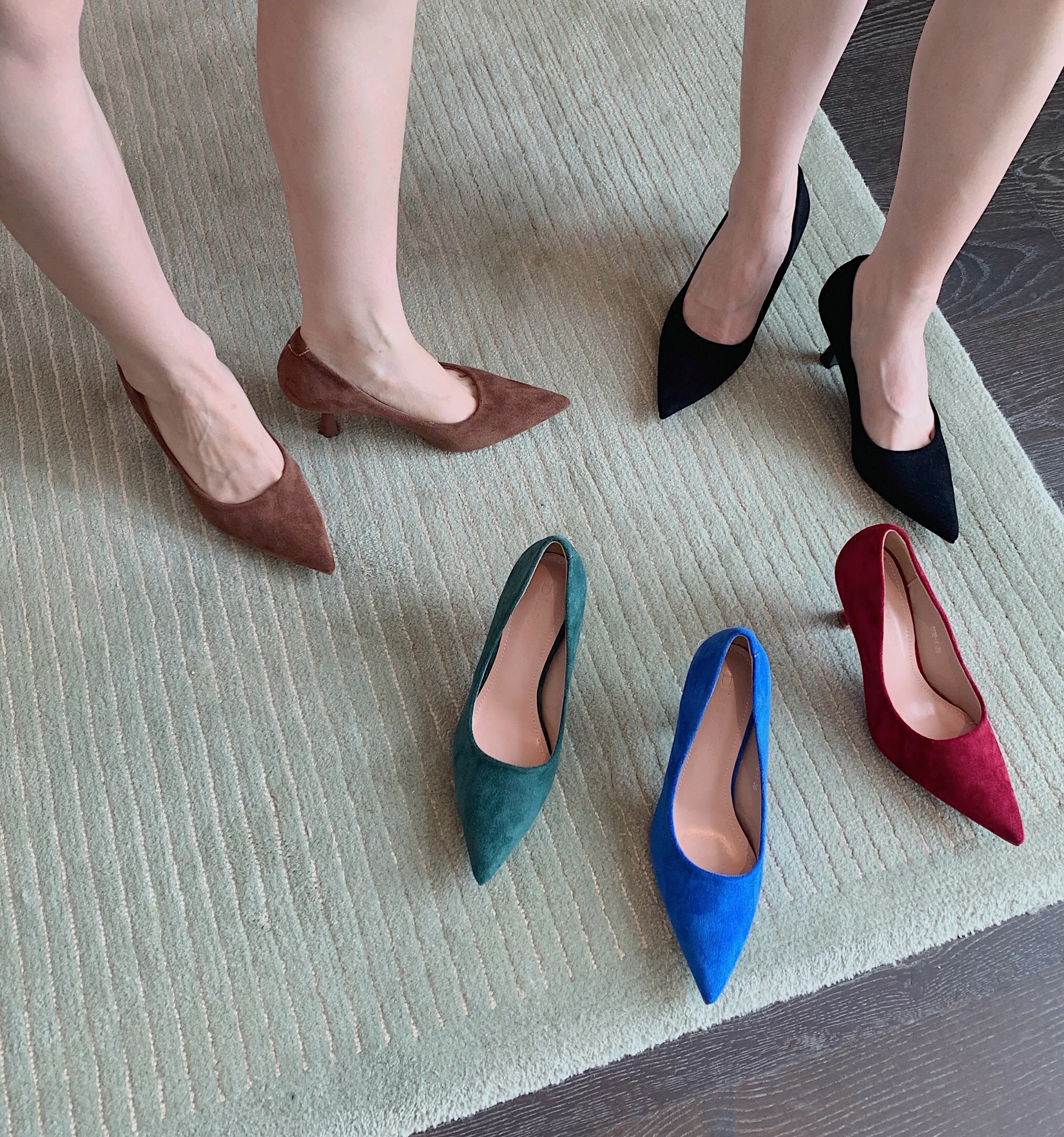 

New velvet pointed high heels in autumn women's single shoes