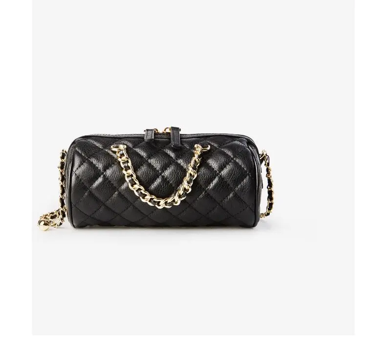

Hot sale small full-grain cow leather diamonds round bottle woman hand bag for ladies