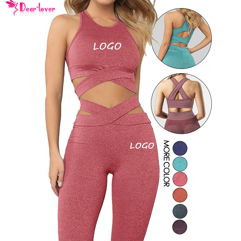 

Custom Logo Women Sport Clothes Ladies Gym Fitness Active Wear High Waisted Pants 2 Piece Set Seamless Yoga Set