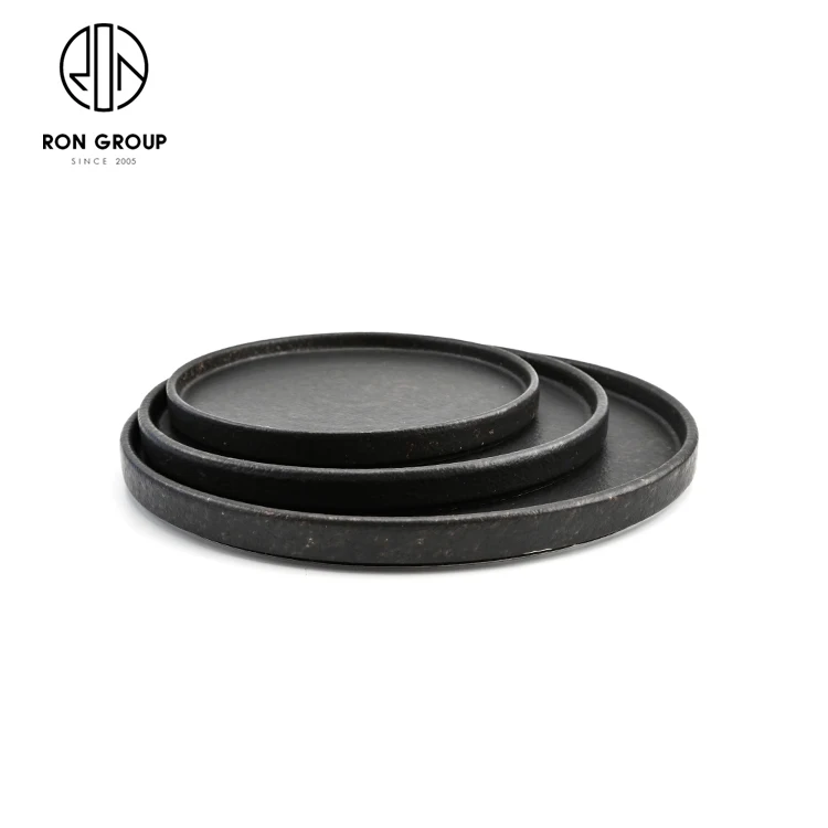 

Wholesale Restaurant Round Black Dinnerware Matte Ceramic Plates