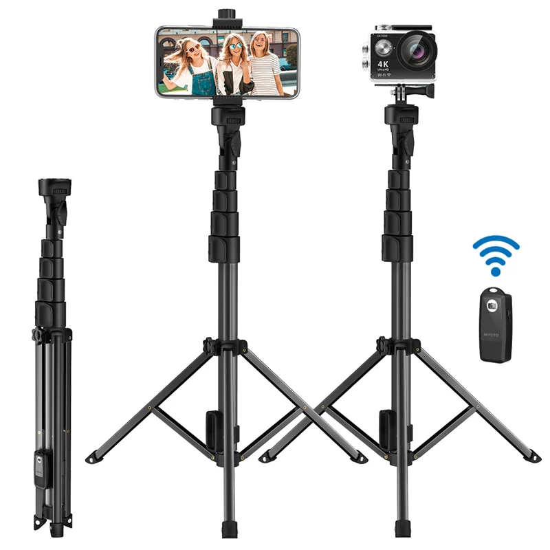 

Wholesale Light And Stable Selfie Stick With Bluetooth Remote Professional Tripod, Black