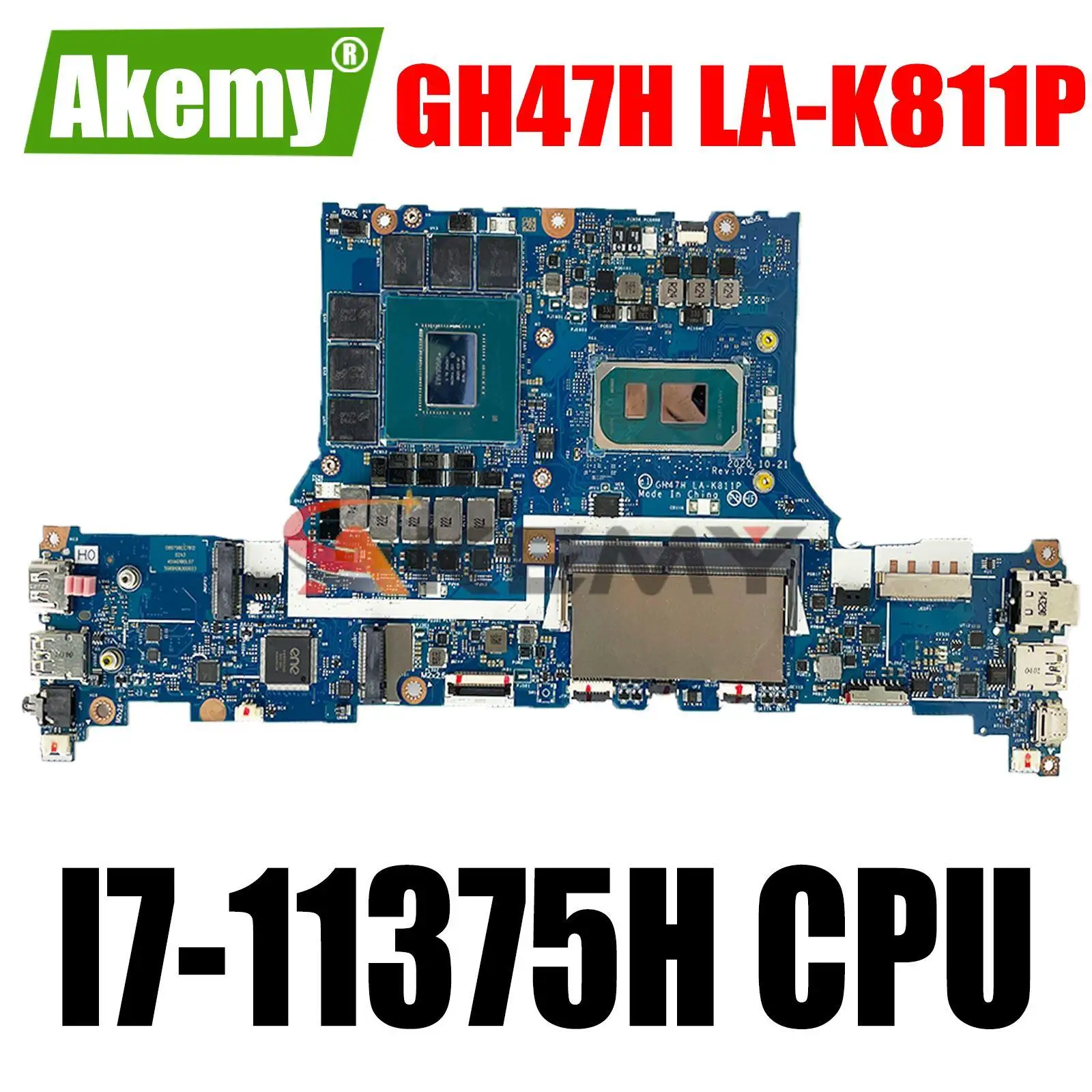 

GH47H LA-K811P Mainboard for Acer Triton 300 Laptop Motherboard CPU:I7-11375H SRKH4 GPU:GN20-E3-A1 RTX3060 8G NBQBJ11006 Test OK