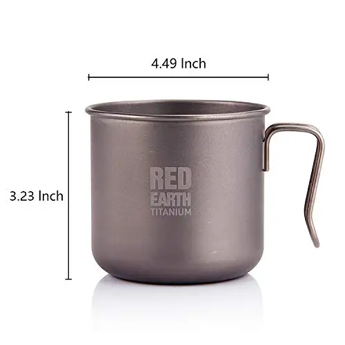 

Gint Customized Logo Outdoor Camping Titanium Water Cup Portable Single Wall Coffee Mug with Handle