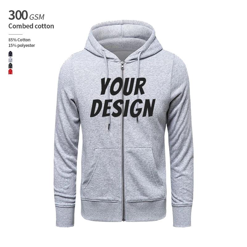 Unisex Black and White 100% Cotton Gym in Bulk Oversized Custom Logo Printing Hoodies With Zipper