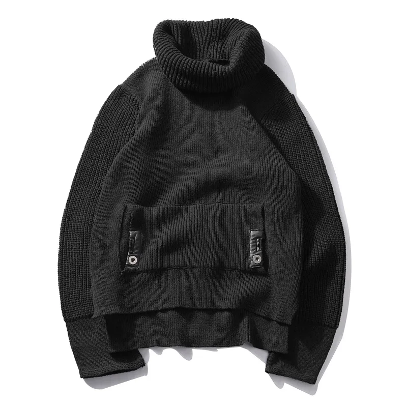 

2021 Moco Mens Knitted Pullover Hoodie Long Sleeve fashion Sweater Casual Pullover Hooded Sweatshirt