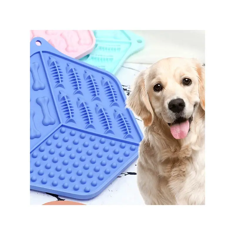 

Multi-colors Silicone Lick Pet Feeding Mat, Nonslip Anti-choking Hexagonal Dog Cat Slow Food Bowl With Suction Cups, Pink, blue, green, purple